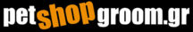 petshopgroom.gr logo image: white type on a black background with the word 'shop' appearing slightly tilted to the left and in orange type.